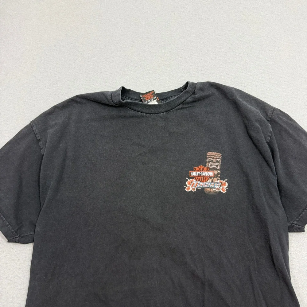 Vintage Harley-Davidson Shirt 2X Black Hawaii Tiki Hula Girl Ride The Dream 90s